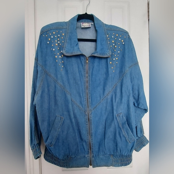 Vintage 80's Monique Fashions Woman Jean Jacket (size M) - Picture 1 of 13